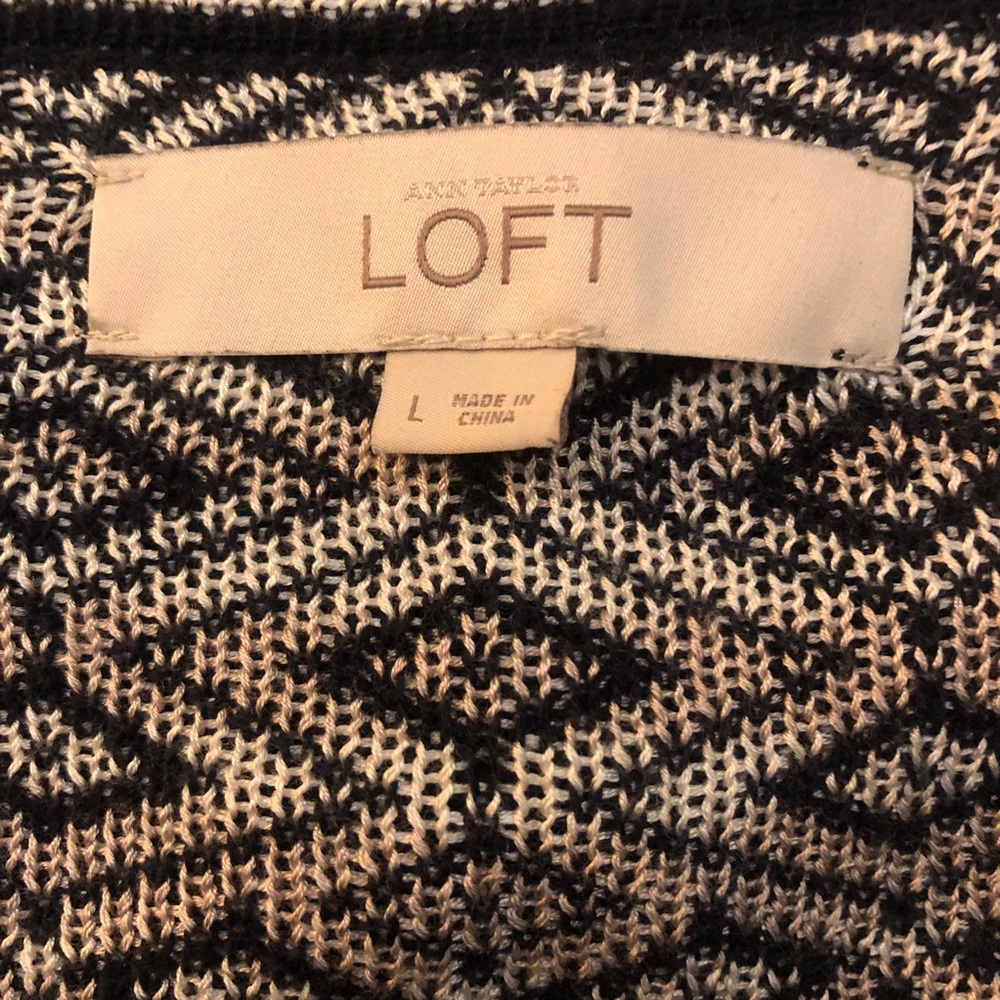 Euc Loft Patterned Silky Open Front Cardigan - image 4